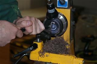 Paul working on an african blackwood box